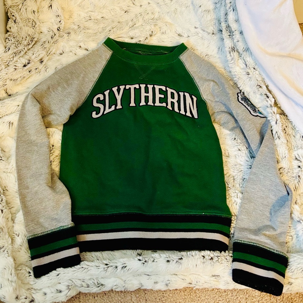 Slytherin Green and Gray kids Sweater